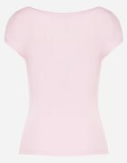 by swan T-shirt Roz din Bumbac cu Croi Mulat și Decolteu Bărcuță Galerissa