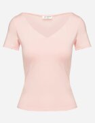 by swan T-shirt Roz din Viscoză cu Croială mulată cu Decolteu în V Folarisse