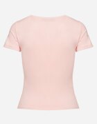 by swan T-shirt Roz din Viscoză cu Croială mulată cu Decolteu în V Folarisse