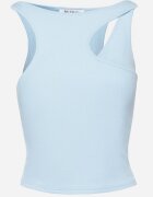 by swan Top albastru deschis de bumbac cu decupaj decorativ Sallire