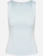 by swan Top Albastru deschis Mulat cu Viscoză cu Decolteu Pătrat Decorat cu Zirconii Zindrina