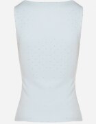 by swan Top Albastru deschis Mulat cu Viscoză cu Decolteu Pătrat Decorat cu Zirconii Zindrina