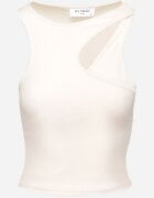 by swan Top de bumbac bej deschis cu decupaj decorativ Sallire