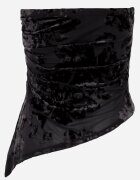 by swan Top fără bretele cu fason asimetric și motiv floral Lirema Negru