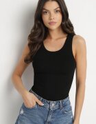 by swan Top Negru din Bumbac din Tricot Reiat Efrima