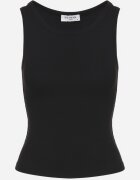 by swan Top Negru din Bumbac din Tricot Reiat Efrima
