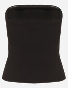 by swan Top Negru Fără Mâneci cu Viscoză Decorat cu Fante Salomira