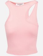 by swan Top roz de bumbac cu decupaj decorativ Sallire
