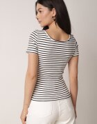 by swan Tricou Alb-Bleumarin din Bumbac cu Mânecă Scurtă în Dungi Ernlea