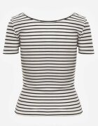 by swan Tricou Alb-Bleumarin din Bumbac cu Mânecă Scurtă în Dungi Ernlea