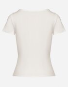 by swan Tricou Alb din Vascoză cu Croială Ajustată cu Decolteu în V Folarisse