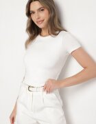 by swan Tricou Alb Scurt cu Viscoză Eframera