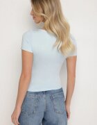 by swan Tricou Albastru deschis cu Vâscoză cu croială ajustată cu decolteu în V Folarisse