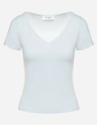 by swan Tricou Albastru deschis cu Vâscoză cu croială ajustată cu decolteu în V Folarisse