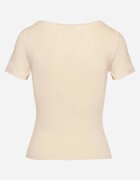 by swan Tricou Bej deschis din Viscoză cu Croială mulată cu Decolteu în V Folarisse