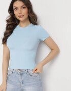 by swan Tricou din bumbac elastic Albastru deschis Lireanne