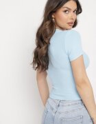 by swan Tricou din bumbac elastic Albastru deschis Lireanne