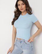 by swan Tricou din bumbac elastic Albastru deschis Lireanne