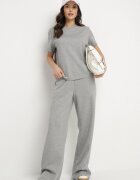 by swan Tricou Gri cu Vâscoză Decorat cu Zirconii Hirritia