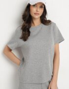 by swan Tricou Gri cu Vâscoză Decorat cu Zirconii Hirritia