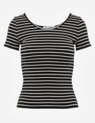by swan Tricou Negru-Alb din bumbac cu mânecă scurtă în dungi Ernlea