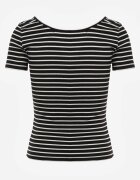 by swan Tricou Negru-Alb din bumbac cu mânecă scurtă în dungi Ernlea