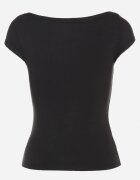 by swan Tricou Negru din Bumbac Croi mulat cu Decolteu bărcuță Galerissa