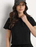 by swan Tricou Negru din Bumbac cu Croială Scurtă Galarina