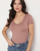by swan Tricou Roz închis cu Viscoză Croială Mulată cu Decolteu în V Folarisse