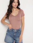 by swan Tricou Roz închis cu Viscoză Croială Mulată cu Decolteu în V Folarisse