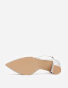 c&l fashion Pantofi stiletto argintii cu toc decorate cu sclipici și zirconii Prisnara