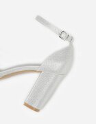 c&l fashion Pantofi stiletto argintii cu toc decorate cu sclipici și zirconii Prisnara