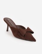c&l fashion Papuci Maro cu Toc Stiletto Tip Mule Decorați cu Fundiță Lorailea