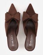 c&l fashion Papuci Maro cu Toc Stiletto Tip Mule Decorați cu Fundiță Lorailea