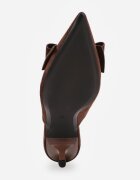 c&l fashion Papuci Maro cu Toc Stiletto Tip Mule Decorați cu Fundiță Lorailea