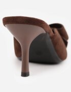 c&l fashion Papuci Maro cu Toc Stiletto Tip Mule Decorați cu Fundiță Lorailea