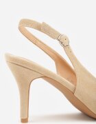 c&l fashion Sandale Bej cu toc stiletto cu călcâiul decupat Nevilianae