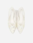 c&l fashion Sandale Bej cu toc stiletto cu spate decupat decorate cu paiete Avixaris