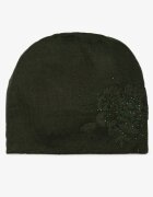  Căciulă Beanie Verde închisă cu cașmir cu zirconiu Roccio