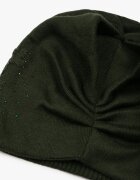  Căciulă Beanie Verde închisă cu cașmir cu zirconiu Roccio