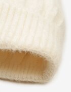  Căciulă bej deschis din Material Rebrant cu Pompon Vamieska