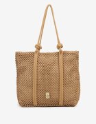 caely Geantă bej închis împletită shopper Revine