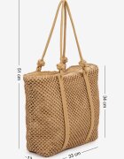 caely Geantă bej închis împletită shopper Revine