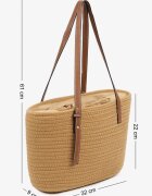 caely Geantă Bej închisă Croșetată Shopper din Bumbac Savonique