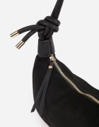 caely Geantă de umăr din imitație de piele întoarsă în stil Boho Nalindria Neagră