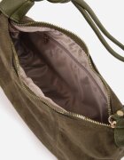 caely Geantă de umăr din imitație de piele întoarsă în stil Boho Nalindria Verde