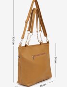 caely Geantă Maro Shopper cu Mânere Decorative Aplicație și Curea Suplimentară Idariona