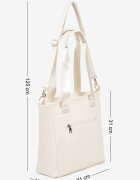 caely Geantă Shopper Albă Matlasată cu Aplicație Metalică și Curea de umăr Flessira