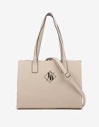 caely Geantă Shopper Bej-Gri cu Ornament Metalic Mirseki