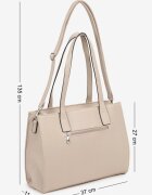 caely Geantă Shopper Bej-Gri cu Ornament Metalic Mirseki